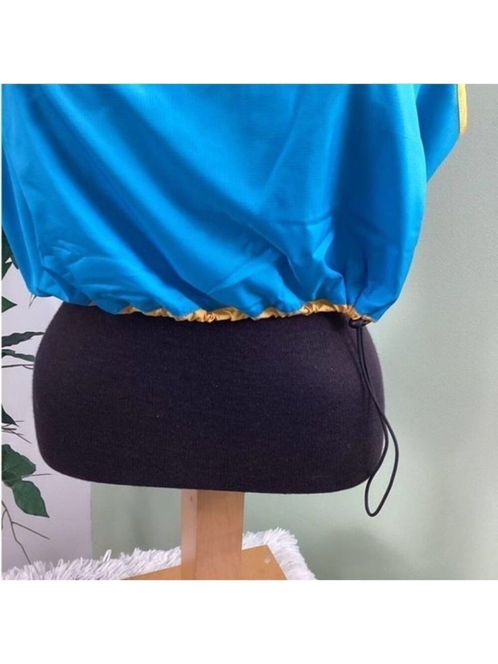 PSK Collective Blue Gold Colorblock Scoopneck Bra Top Drawstring Hem XXL NWT - Picture 10 of 14